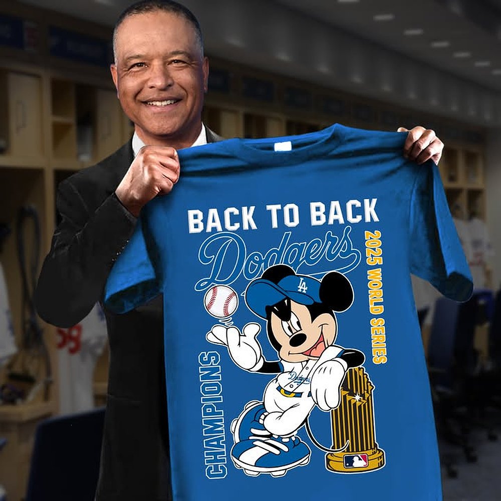 Los Angeles Dodgers Mickey Mouse Back To Back Champions 2025 T-Shirt Best Gift For Baseball Fans