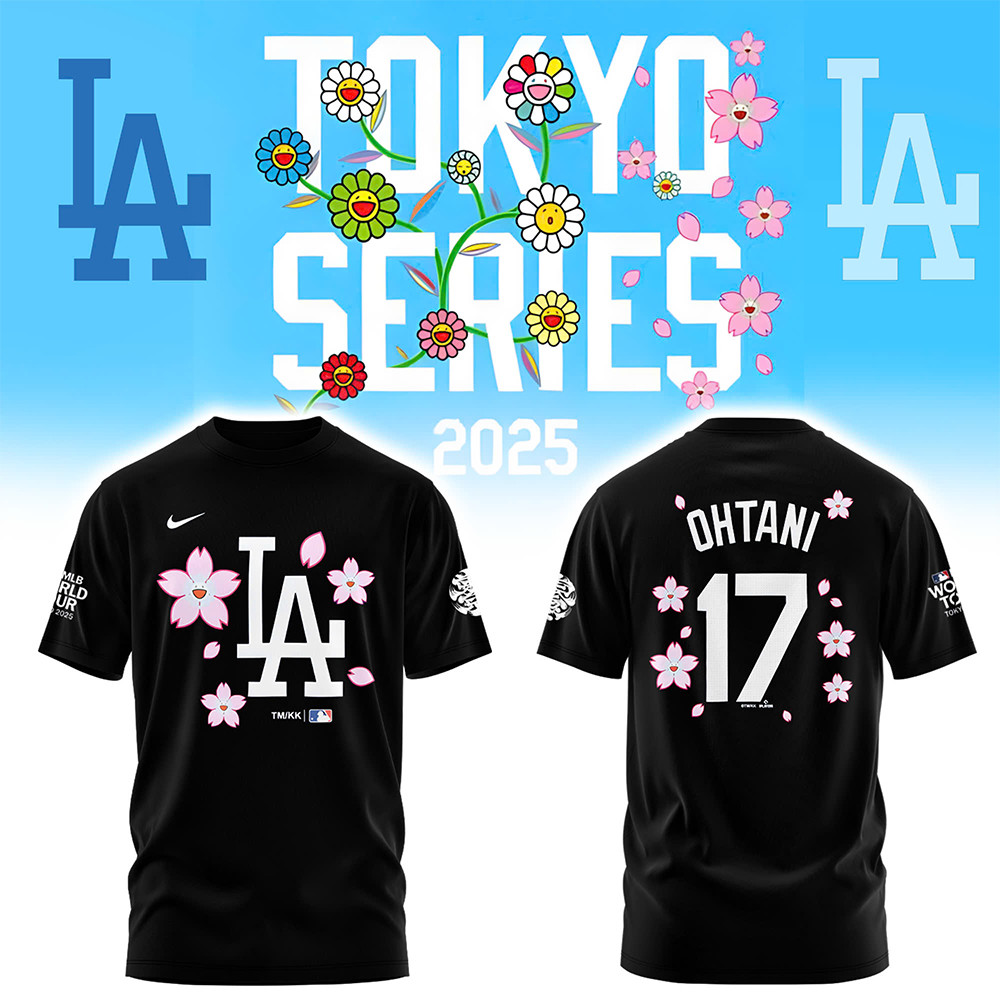 Los Angeles Dodgers OHTANI Tokyo Series 2025 Black T-Shirt Cool Baseball Gifts