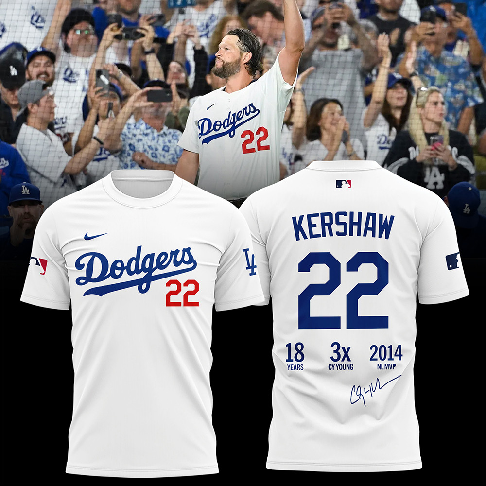 Los Angeles Dodgers Thank You Clayton Kershaw Tee Shirt Kershaw 22 Signature Apparel Gifts
