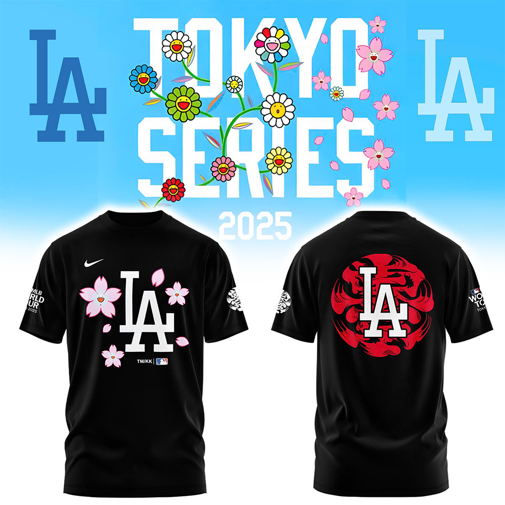 Los Angeles Dodgers Tokyo Series 2025 Black Shirt Presents For Baseball Lovers