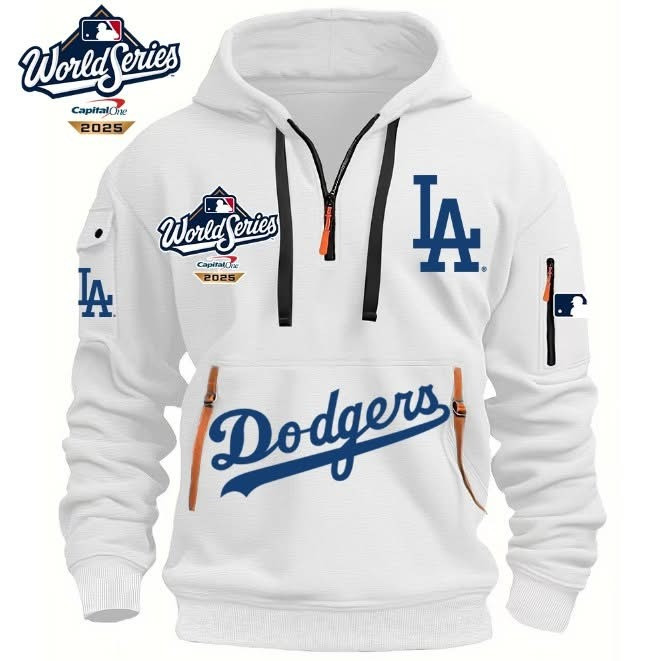 Los Angeles Dodgers World Series Champions 2025 Quarter Zip Hoodie MLB Championship Apparel Gifts
