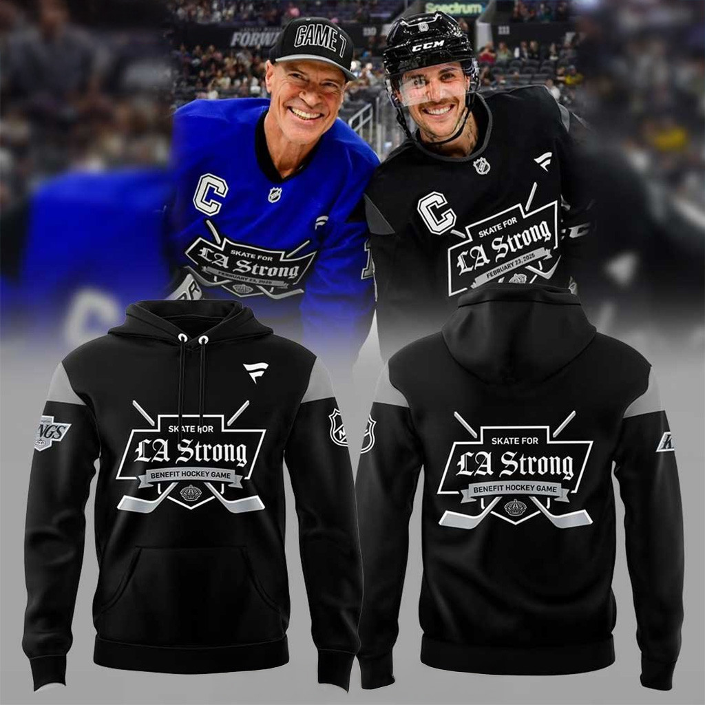 Los Angeles Kings LA Strong 2025 Black Hoodie Los Angeles Kings Merch Gifts For Baseball Fans