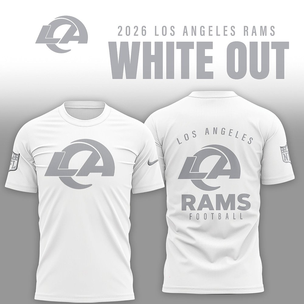 Los Angeles Rams 2026 Winter White Out T-Shirt NFL Football Apparel Best Gift For Football Fans