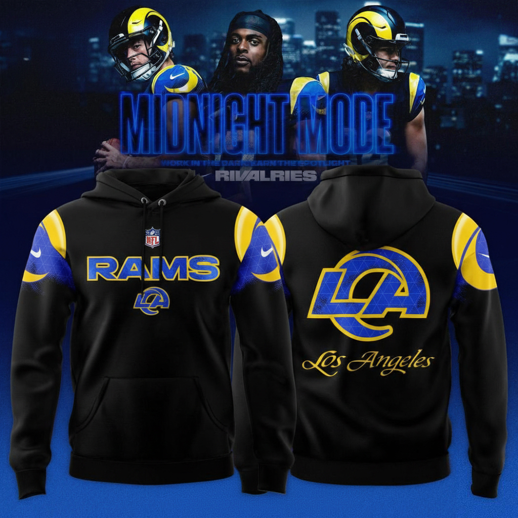 Los Angeles Rams Midnight Mode Hoodie Rams Merchandise Best Gift For NFL Fans