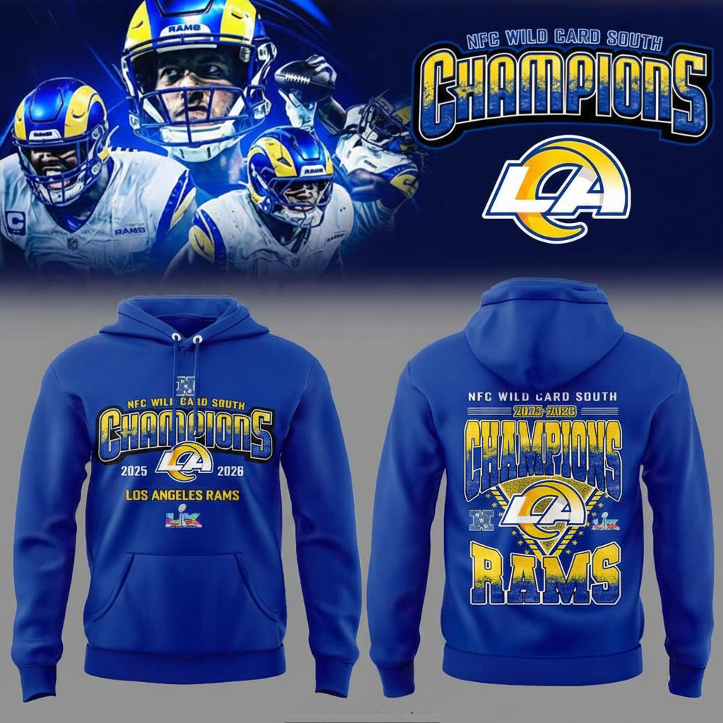 Los Angeles Rams NFC Wild Card South Champions Hoodie Rams Merch Best Gift For NFL Fans