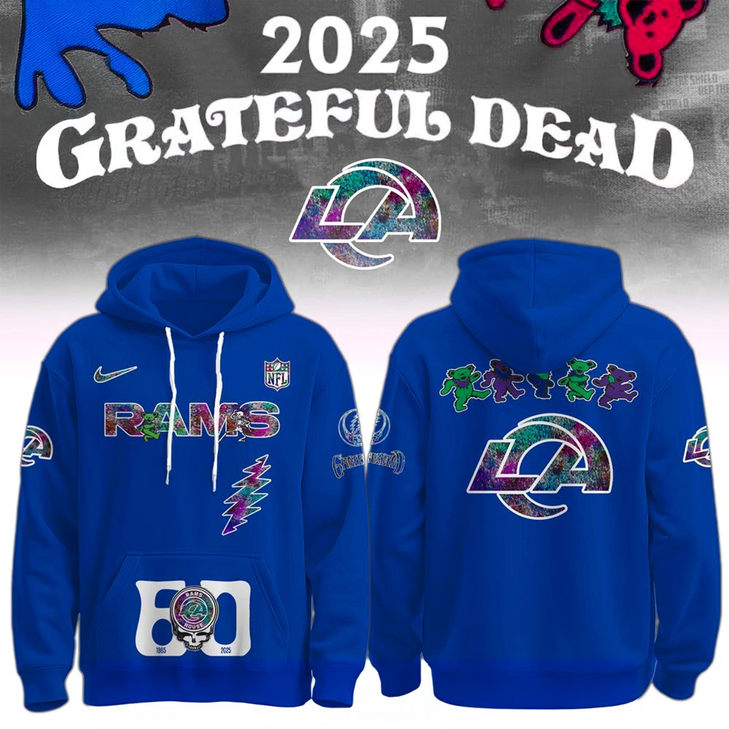 Los Angeles Rams x Grateful Dead 60th Hoodie Rams Merch Christmas Gift Ideas For Him