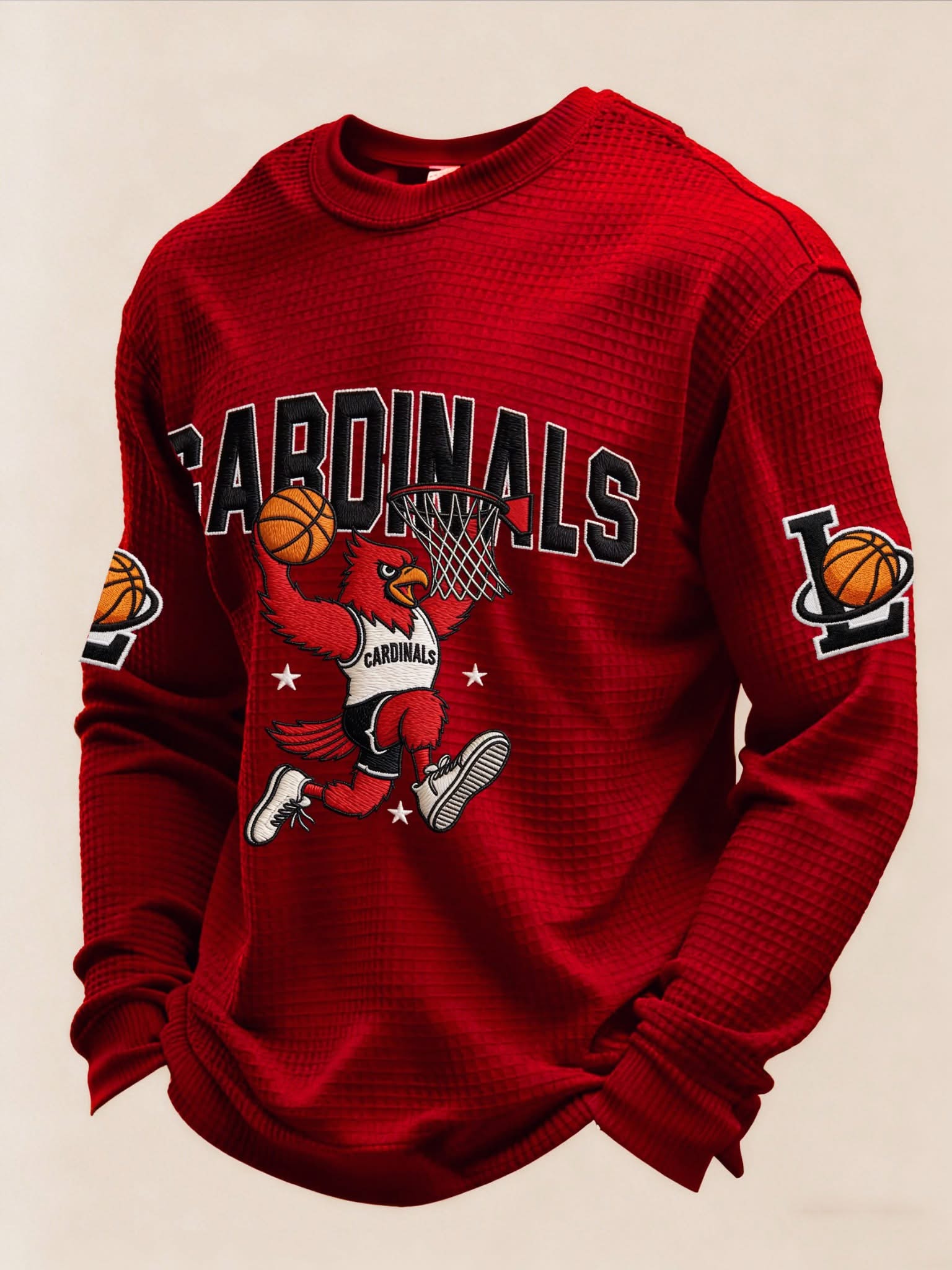 Louisville Cardinals Basketball Long Sleeve Waffle Shirt