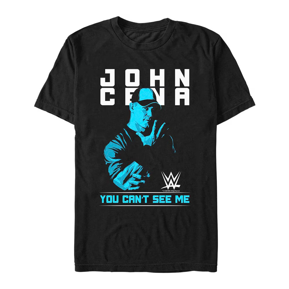 Mad Engine Black John Cena You Can't See Me T-Shirt Retirement Gift Ideas For Men