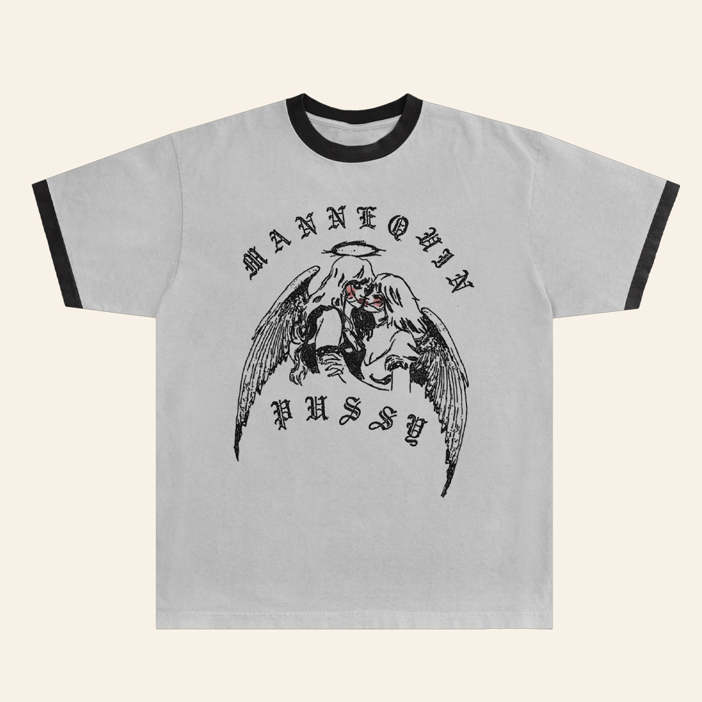 Mannequin Pussy Merch Angel Kiss Ringer T-Shirt Xmas Presents For Friends