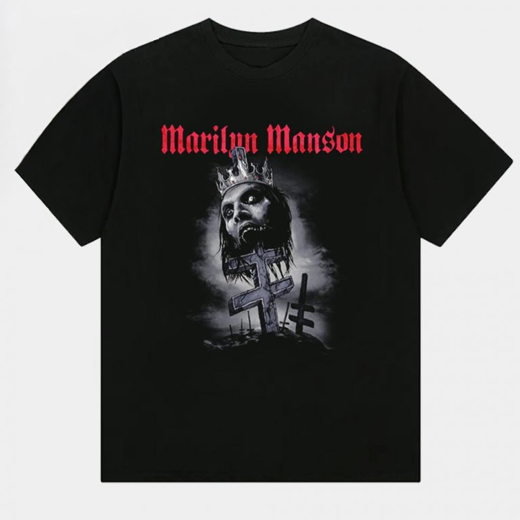 Marilyn Manson Merch Impaled Double Cross T-Shirt Cool For Rock Lovers