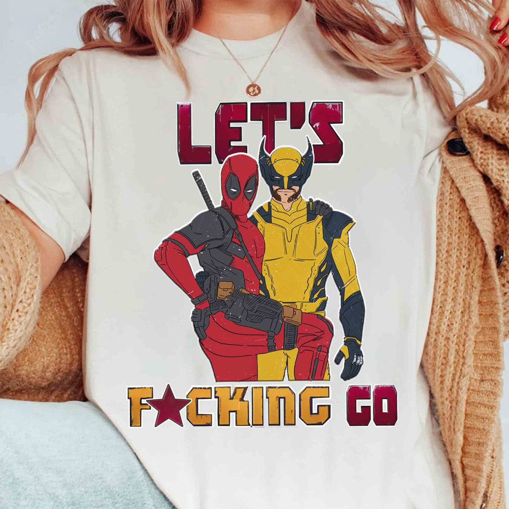 Marvel X Men Deadpool And Wolverine T-Shirt Let's Fcking Go Shirt Funny For Friends