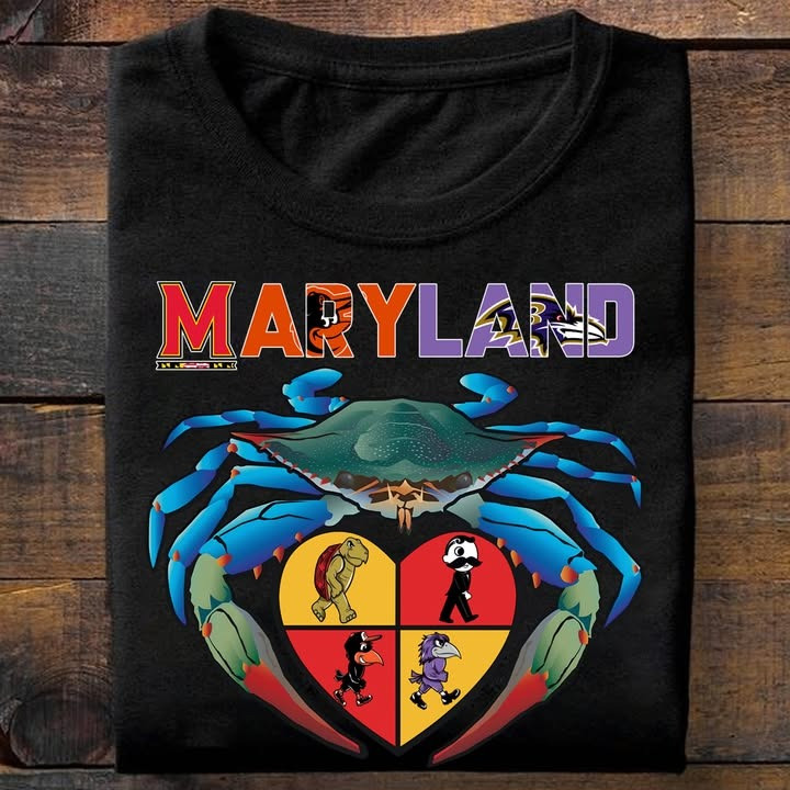 Maryland City Sport Teams Mascots T-Shirt Gifts For Maryland Sport Teams Fans For Him Her
