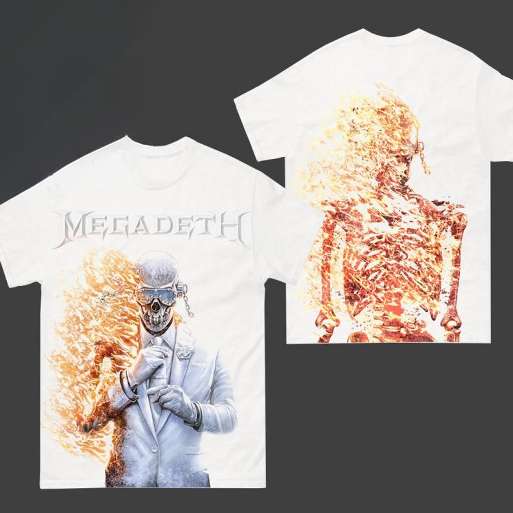 Megadeth Merch Flame Vic Jumbo Final Album T-Shirt Music For Guys
