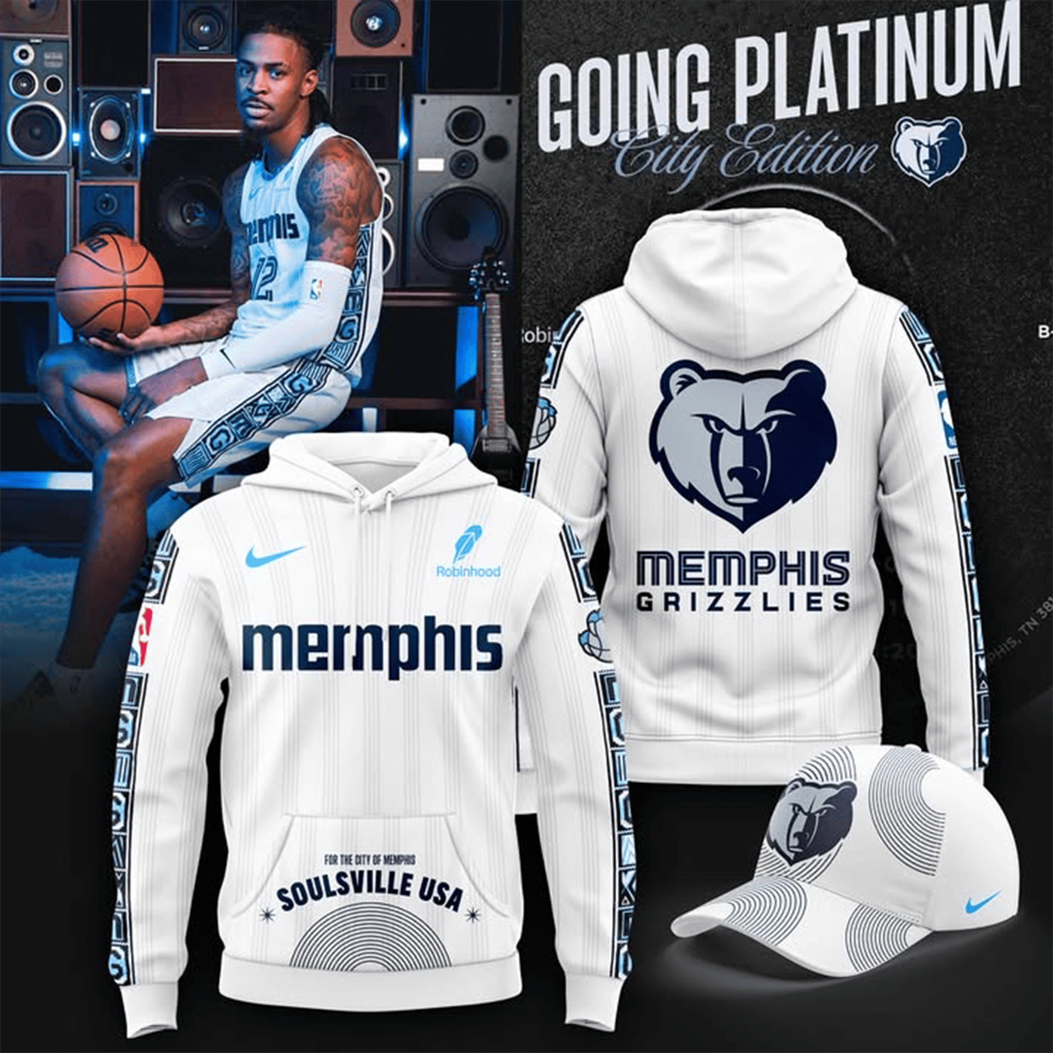 Memphis Grizzlies Soulsville USA Hoodie Grizzlies Merch Best Gift For Basketball Fans