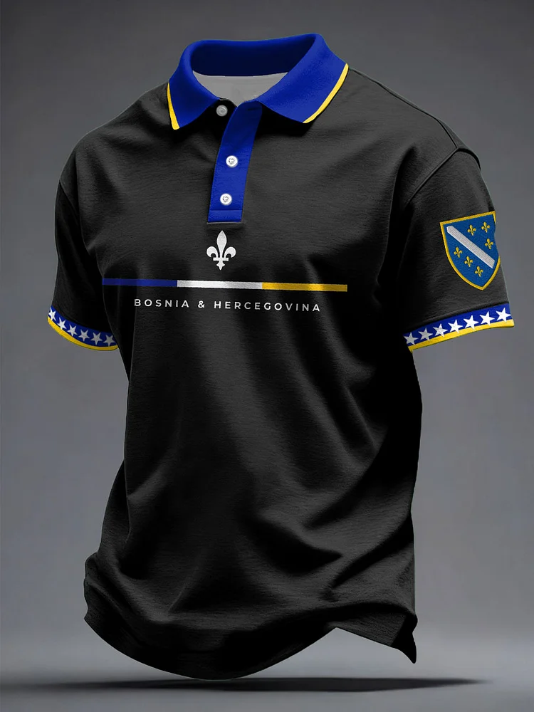 Men_s Bosnia Football Lover Polo Shirt
