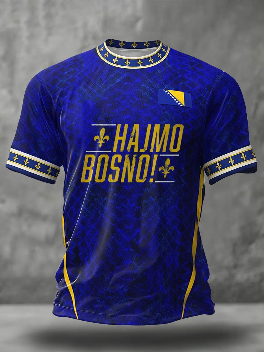 Men_s Bosnian Zmajevi Football Lover Printed T-shirt
