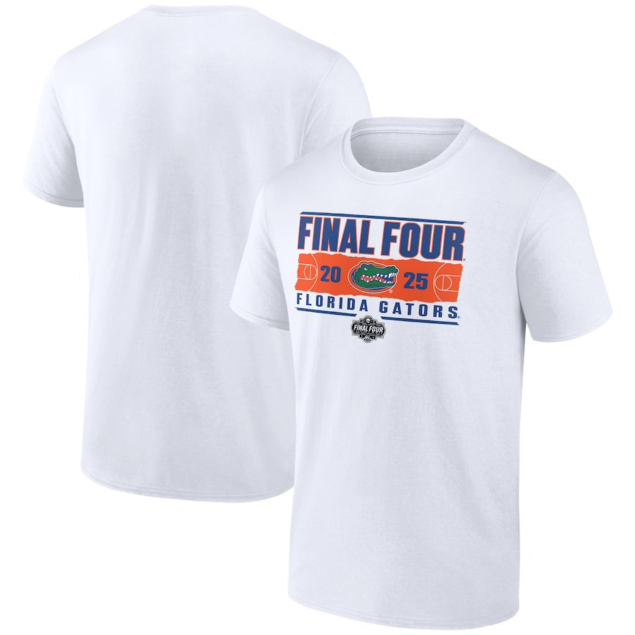 Men's White Florida Gators 2025 NCAA Men's Basketball Tournament March Madness Final Four Rebound T-Shirt