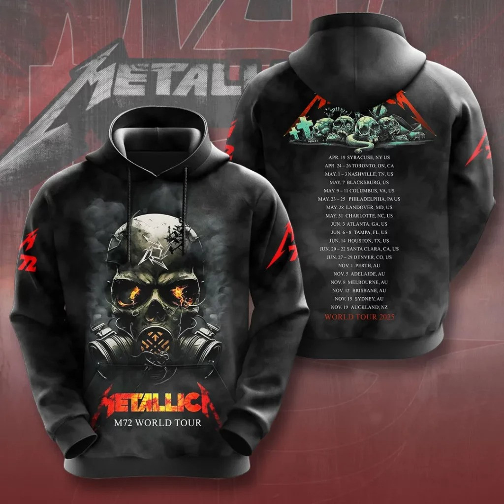 Metallica M72 World Tour 2025 Merch Hoodie Best Gifts For Metallica Lovers Fans Ideas