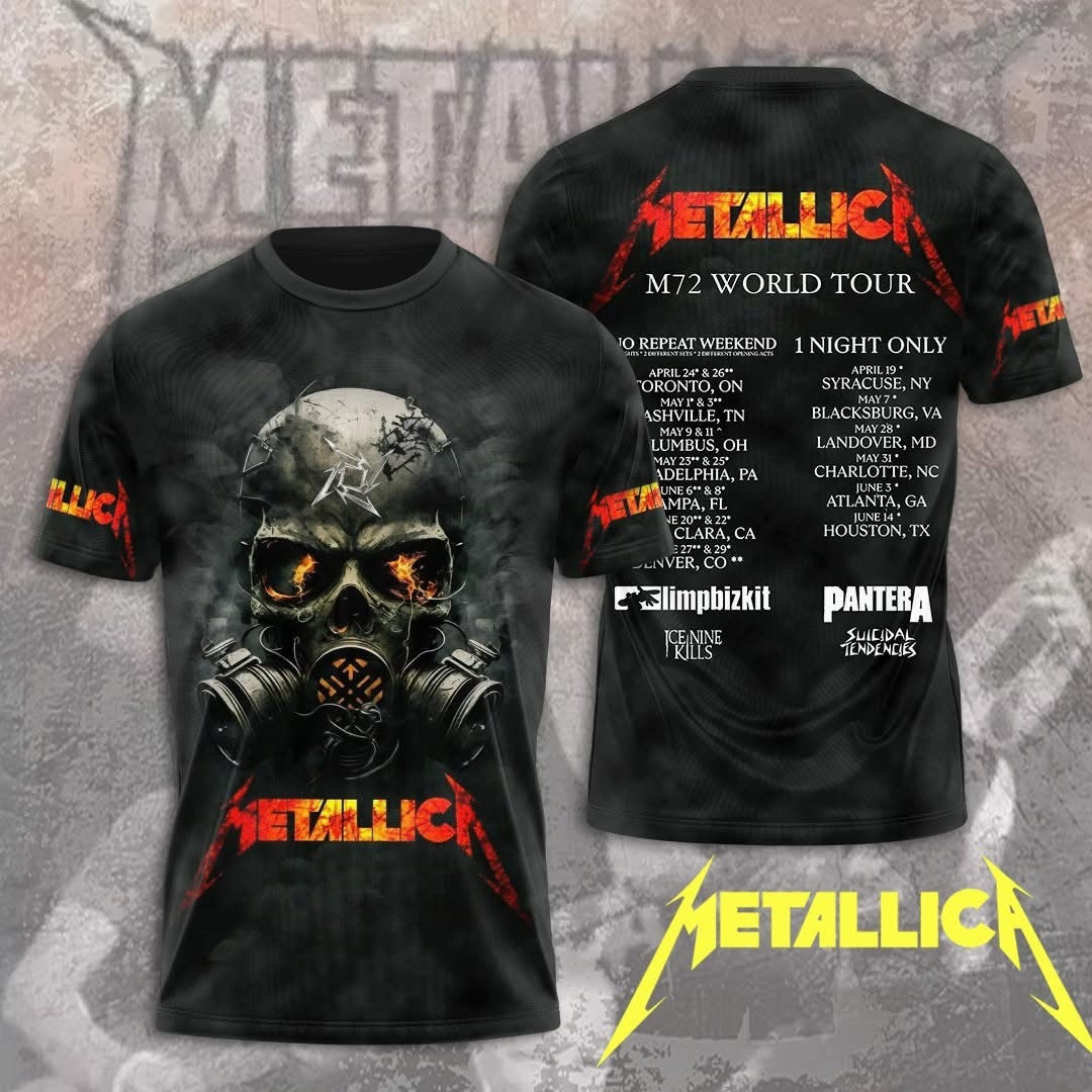 Metallica M72 World Tour 2025 Merch T-Shirt Apparel Cool Gifts For Metallica Fans Lovers