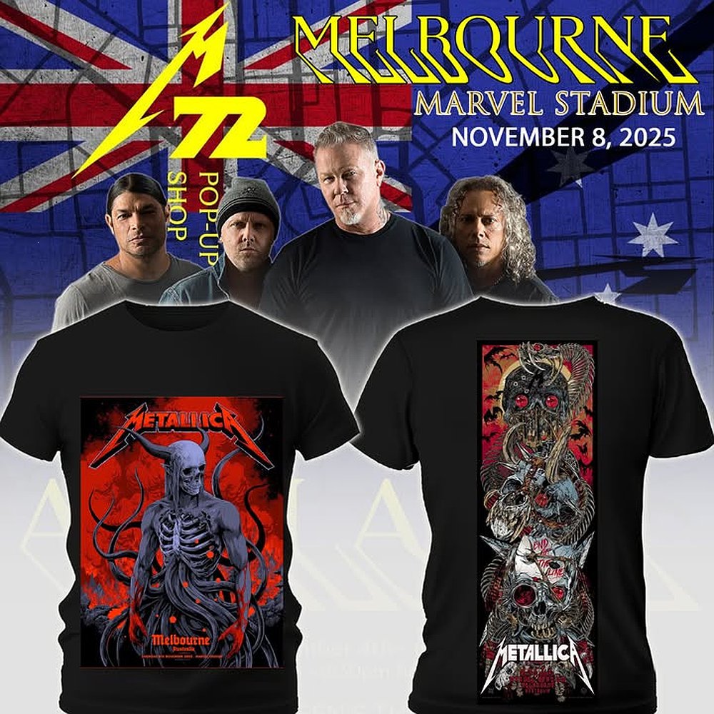 Metallica Melbourne Tour 2025 T-Shirt Band Merch Best Gift For Music Fans
