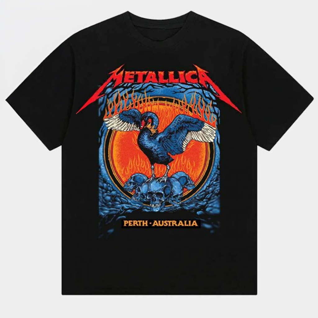 Metallica Merch Perth 2025 Optus Stadium Australia On November 1st Pop Up T-Shirt Fan Gifts