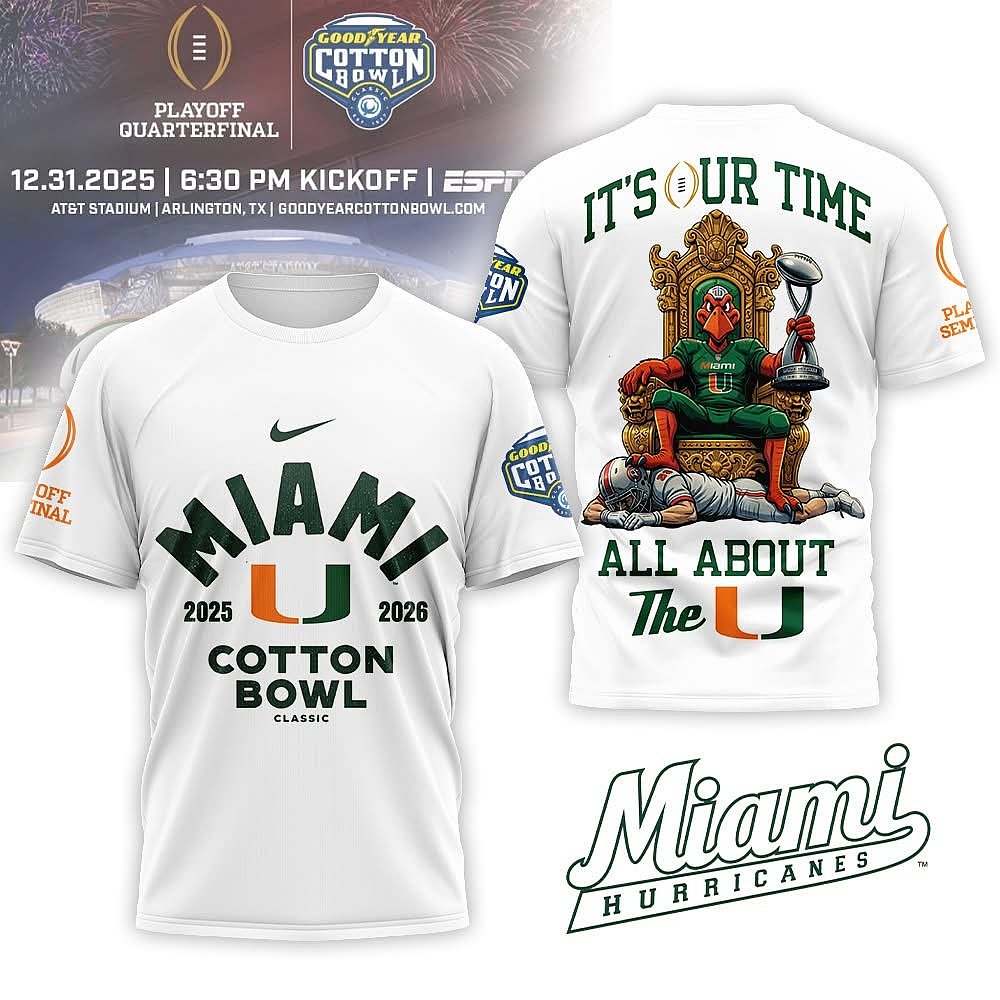 Miami Hurricanes 2025 2026 Cotton Bowl T-Shirt Best Gift For Football Fans