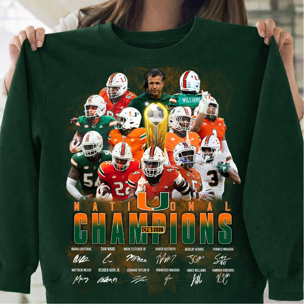 Miami Hurricanes Football 2026 National Champions Sweatshirt Hurricanes Merch