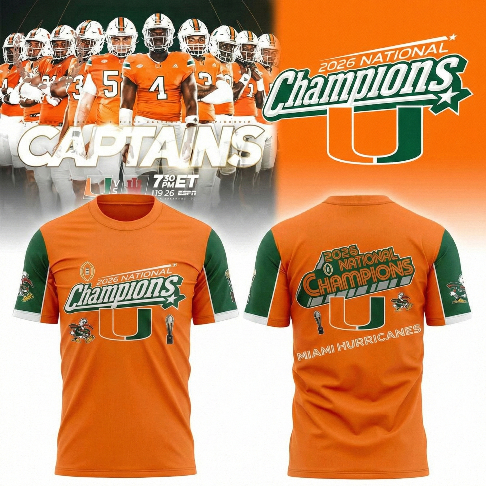 Miami Hurricanes Merch National Champions T-Shirt Miami Hurricanes Apparel College Fans Gifts