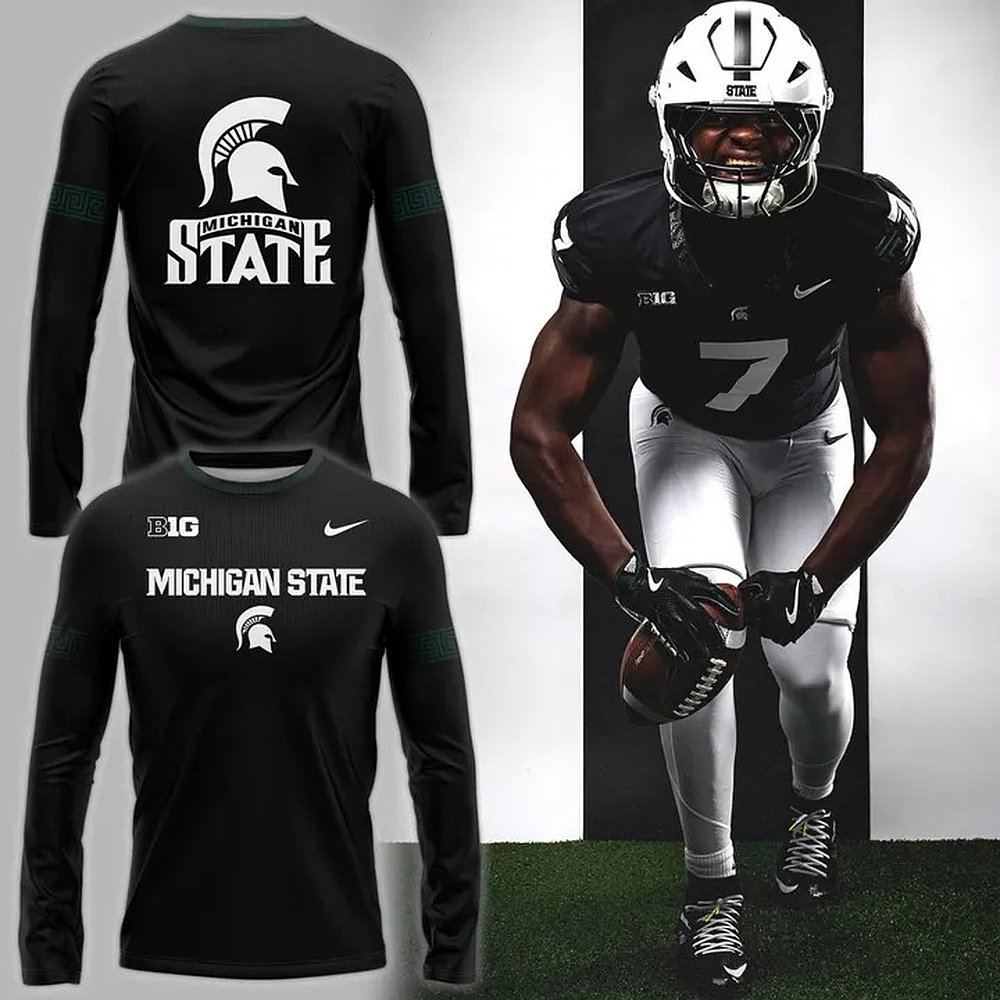 Michigan State Spartans Wordmark Alternate Uniform Long Sleeve Shirt College Sports Apparel Best Gift For Fans