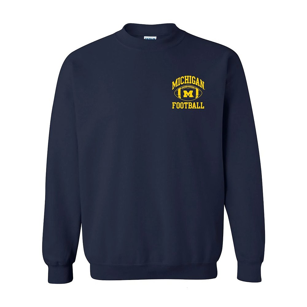 Michigan Wolverines Football Arch Logo Navy Sweatshirt