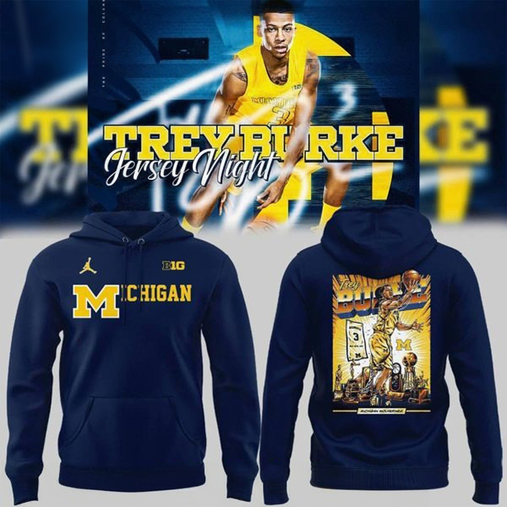 Michigan Wolverines Merch Trey Burke Jersey Night Hoodie Michigan Wolverines Apparel Basketball Fans Gifts