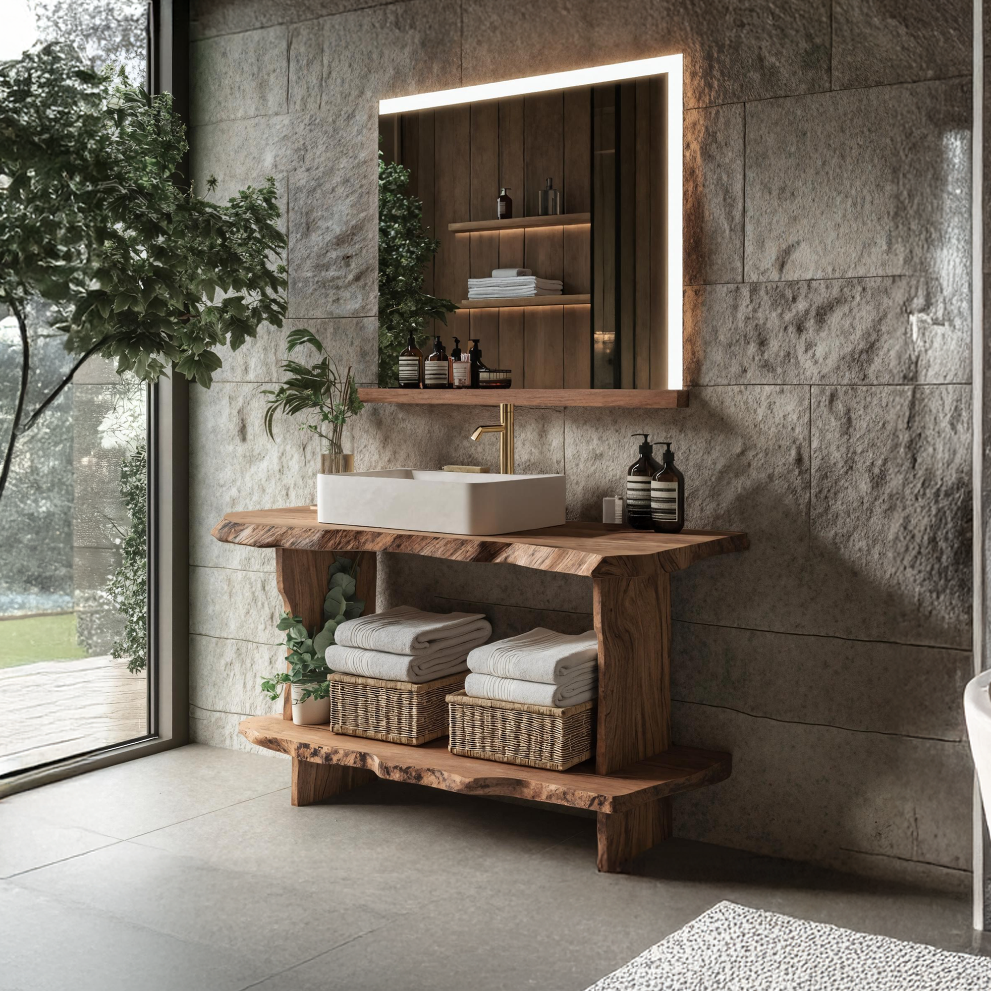 Mid Century Bathroom Cabinet For Elegant Bathroom SILDTTRBRV057