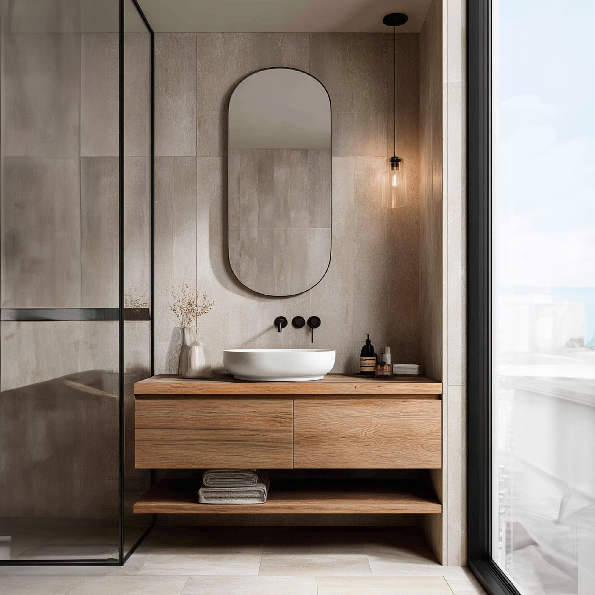 Mid Century Bathroom Vanity Cabinet for Small Bathroom Spaces SINLKIBRV202