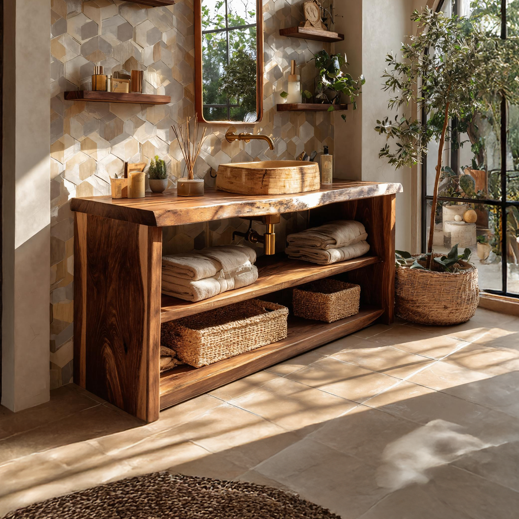 Mid Century Bathroom Vanity For Modern Interior Look SILDTTRBRV048