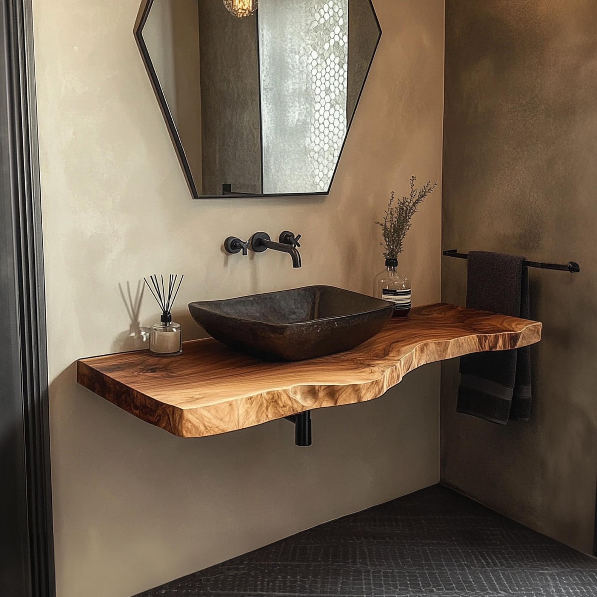 Mid Century Bathroom Vanity Shelf Contemporary Bathroom Decor SINLKIBRV221