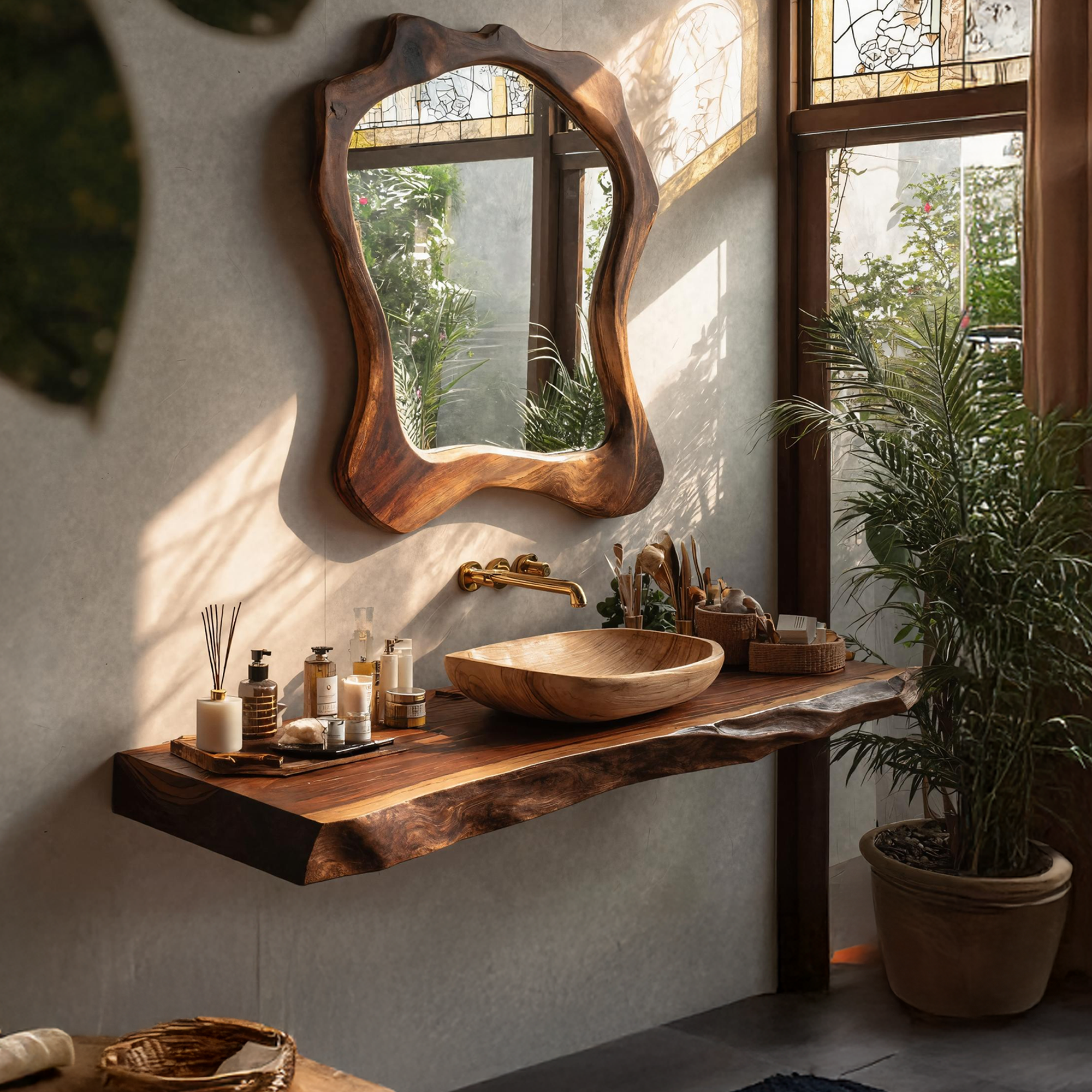 Mid Century Bathroom Vanity With Modern Wood Finish SILDTTRBAS029