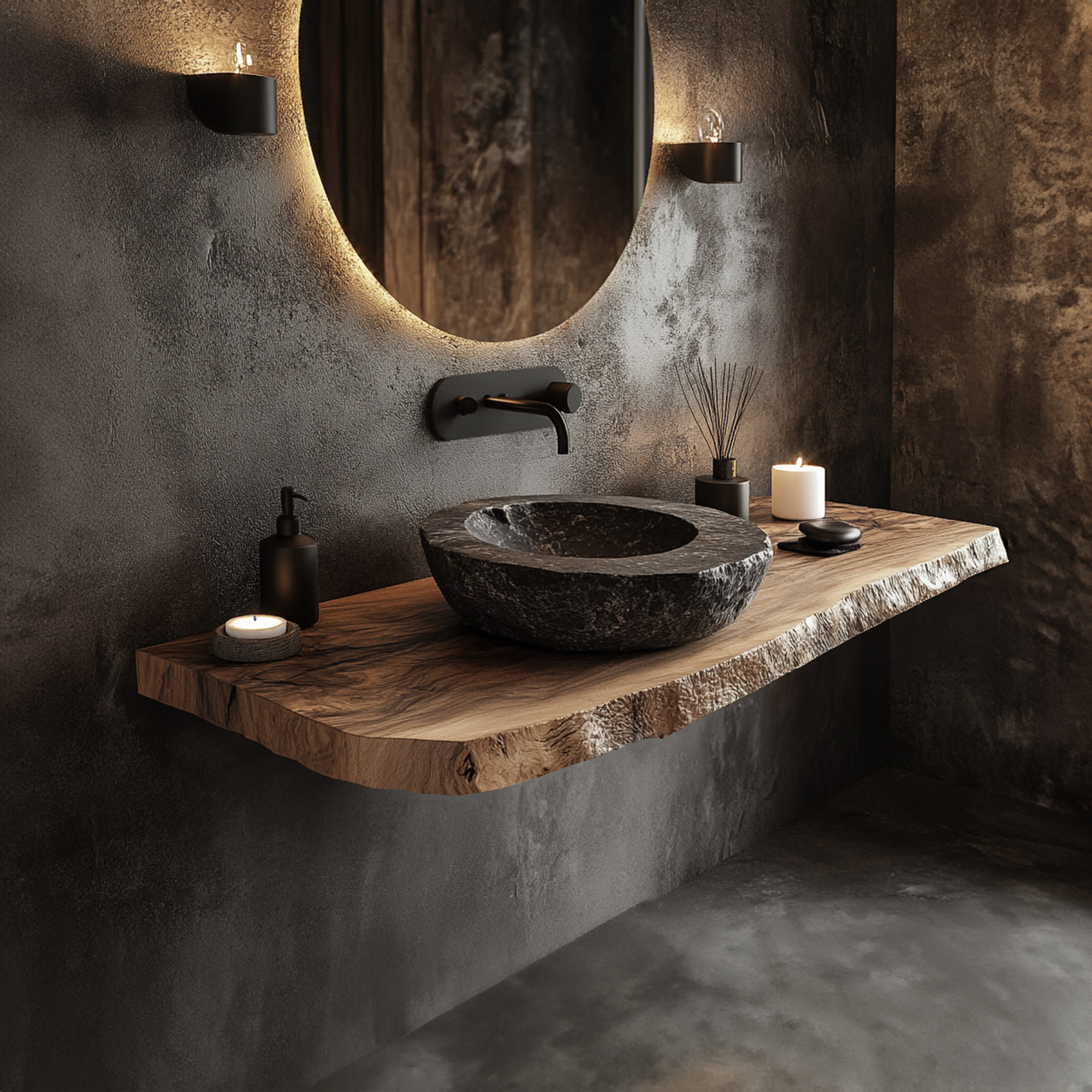 Mid Century Floating Vanity Countertop Bathroom SINLKIBRV187