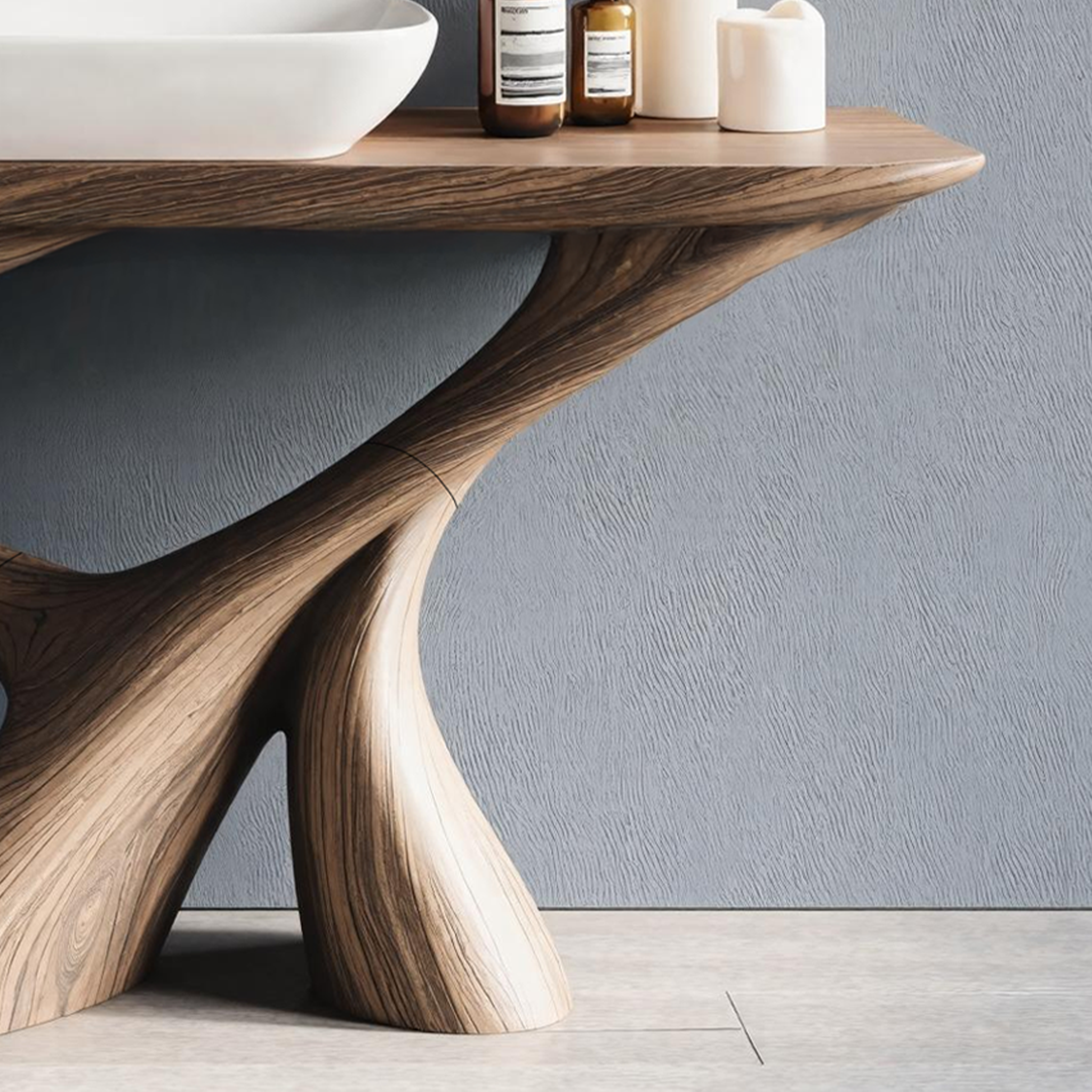 Mid Century Live Edge Bathroom Vanity For Decor SILDTTNBRV008