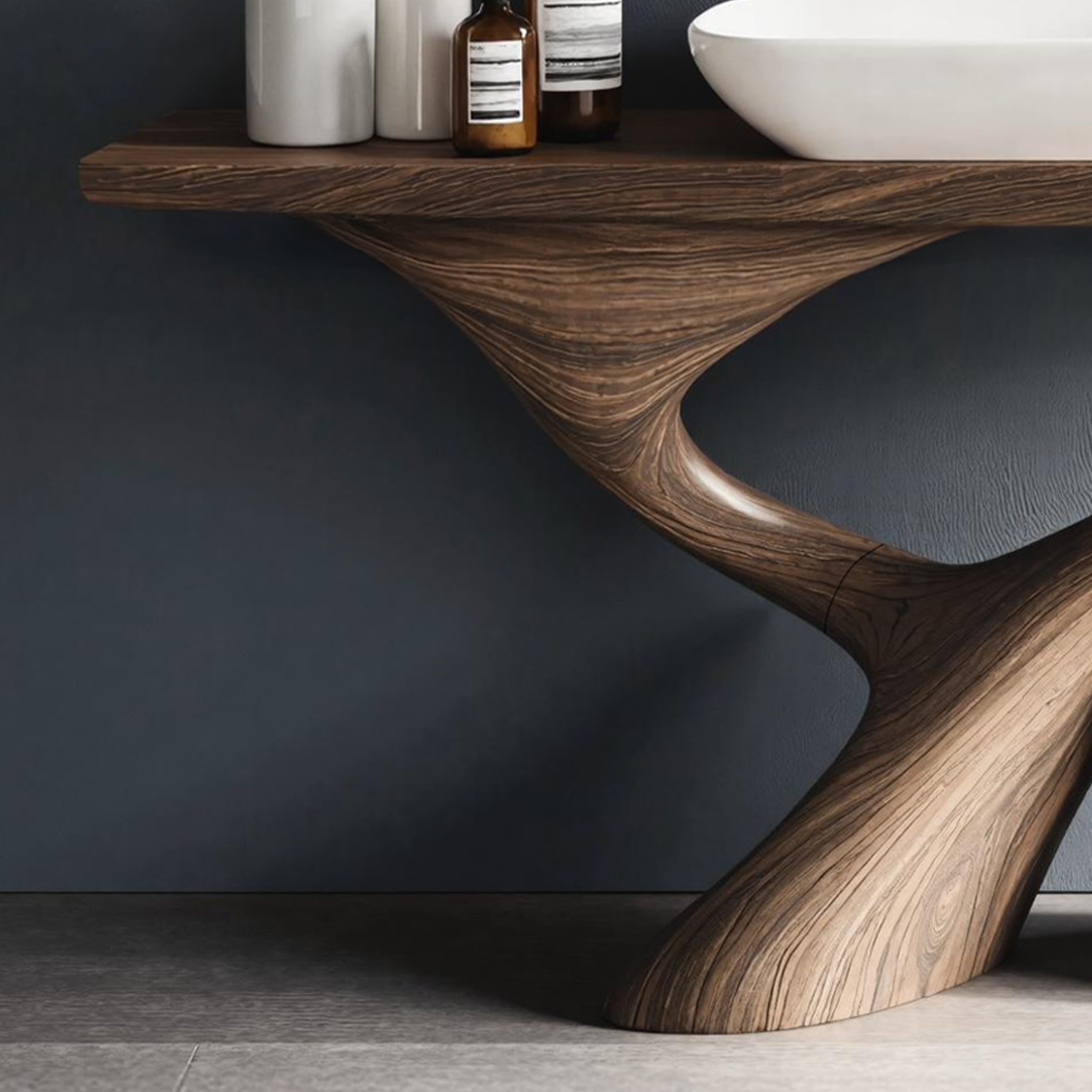 Mid Century Live Edge Bathroom Vanity For Decor SILDTTNBRV008