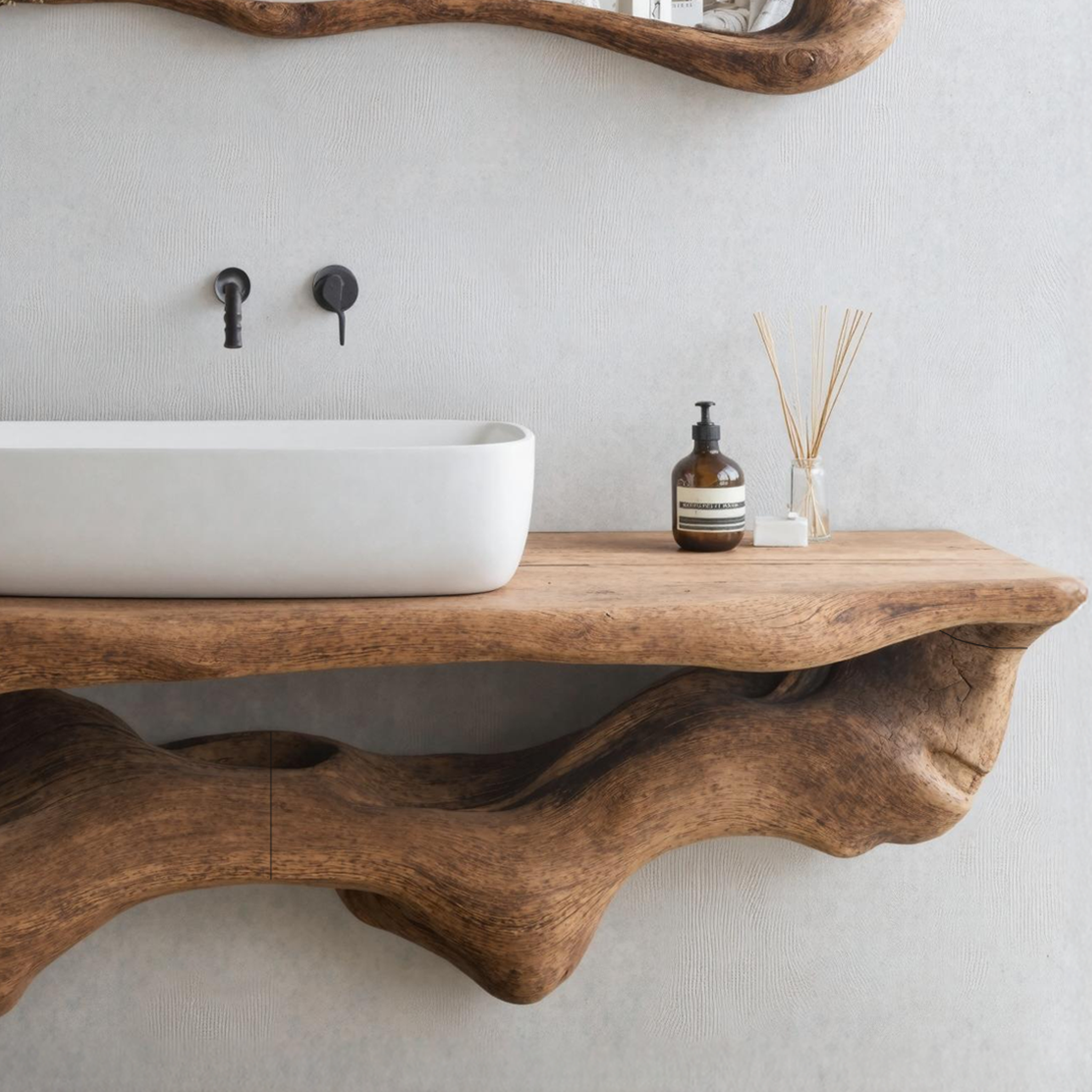 Mid Century Live Edge Floating Vanity Best Bathroom Decor SILDTTRBAS004