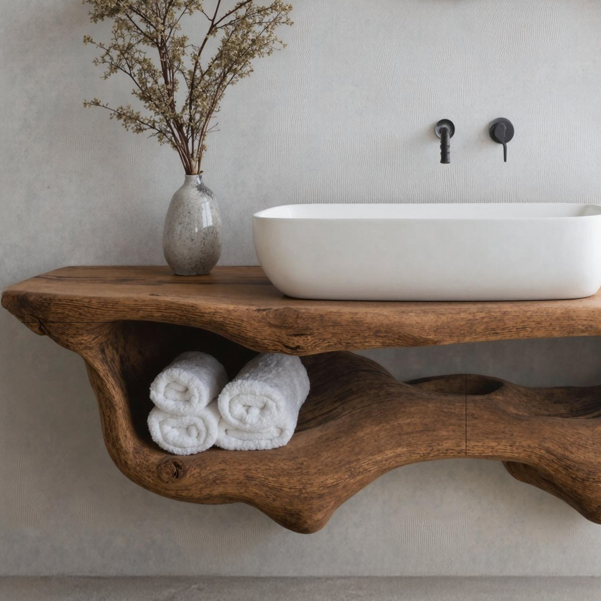 Mid Century Live Edge Floating Vanity Best Bathroom Decor SILDTTRBAS004