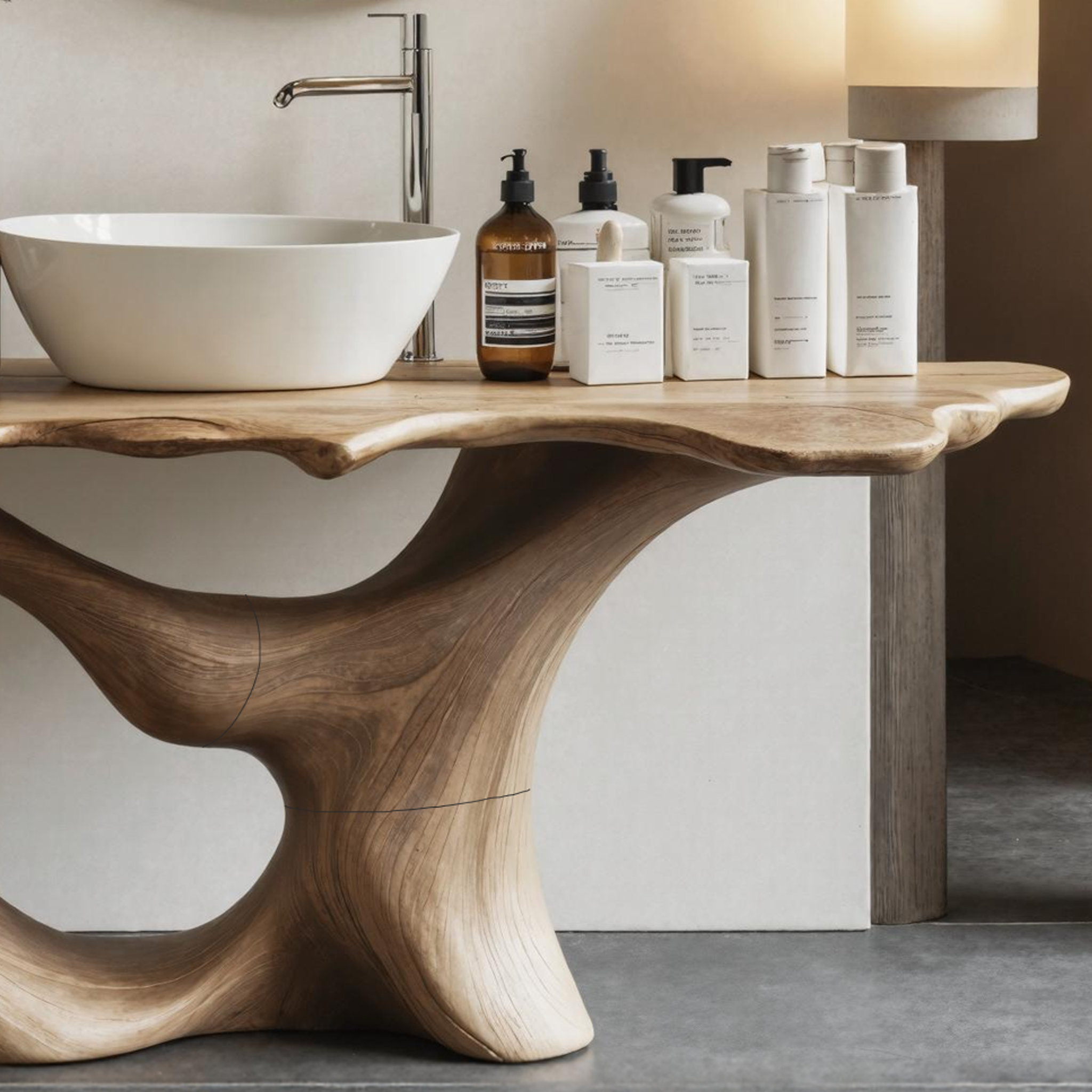 Mid Century Live Edge Vanity For Clean Bathroom Style SILDTTRBRV006