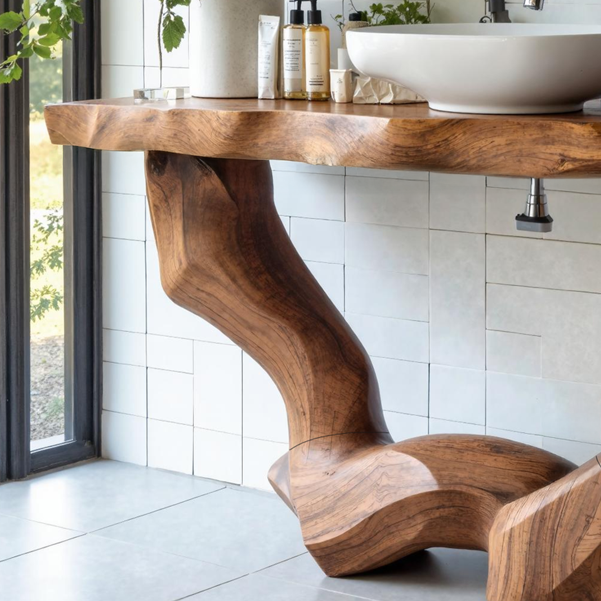 Mid Century Solid Vanity For Natural Furniture Decor SILDTTNBRV004