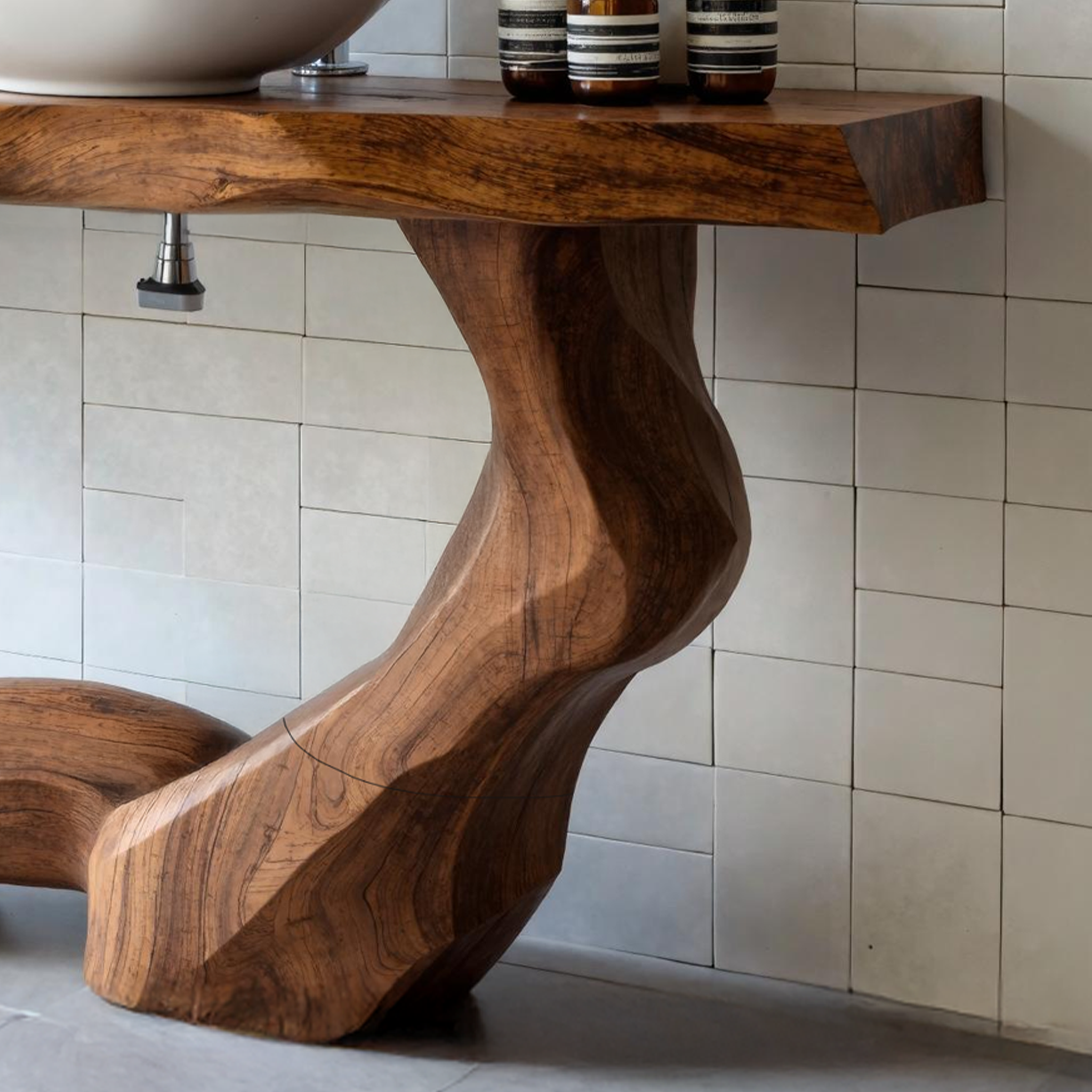 Mid Century Solid Vanity For Natural Furniture Decor SILDTTNBRV004