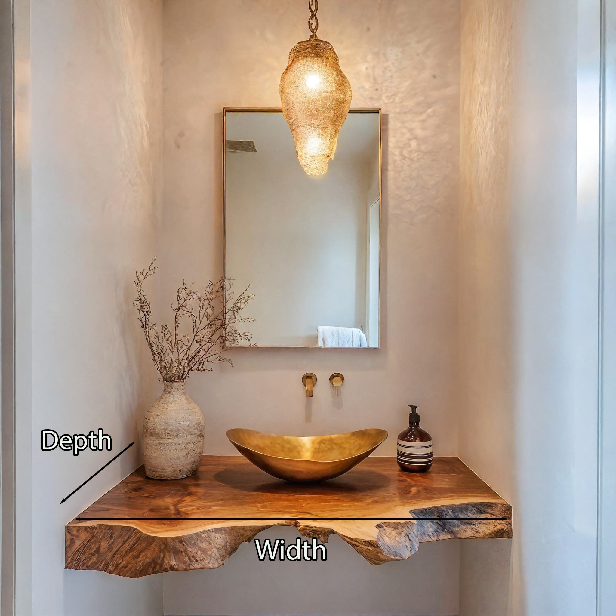 Mid Century Solid Wood Vanity For Bathroom Decor SILDTBRV192