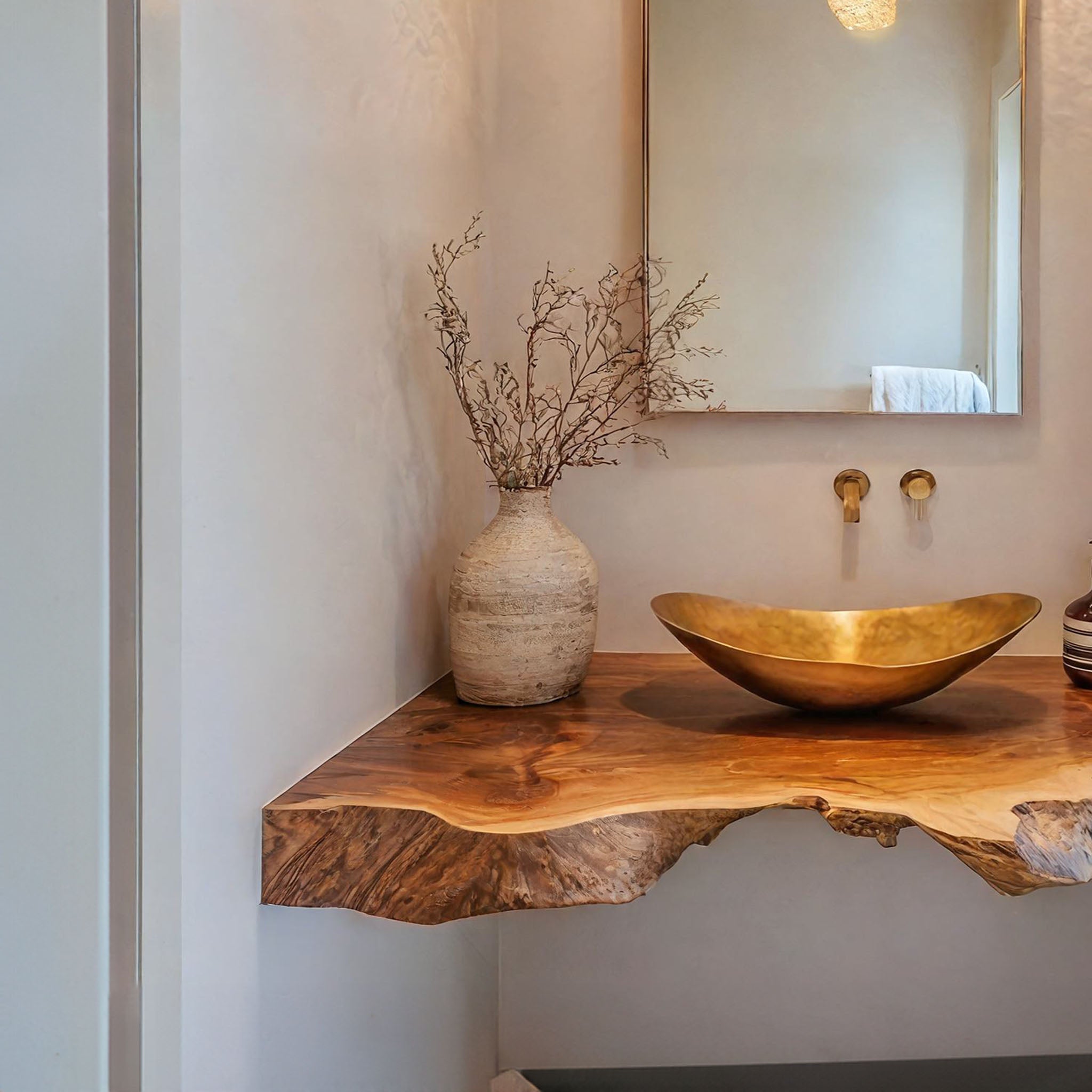 Mid Century Solid Wood Vanity For Bathroom Decor SILDTBRV192