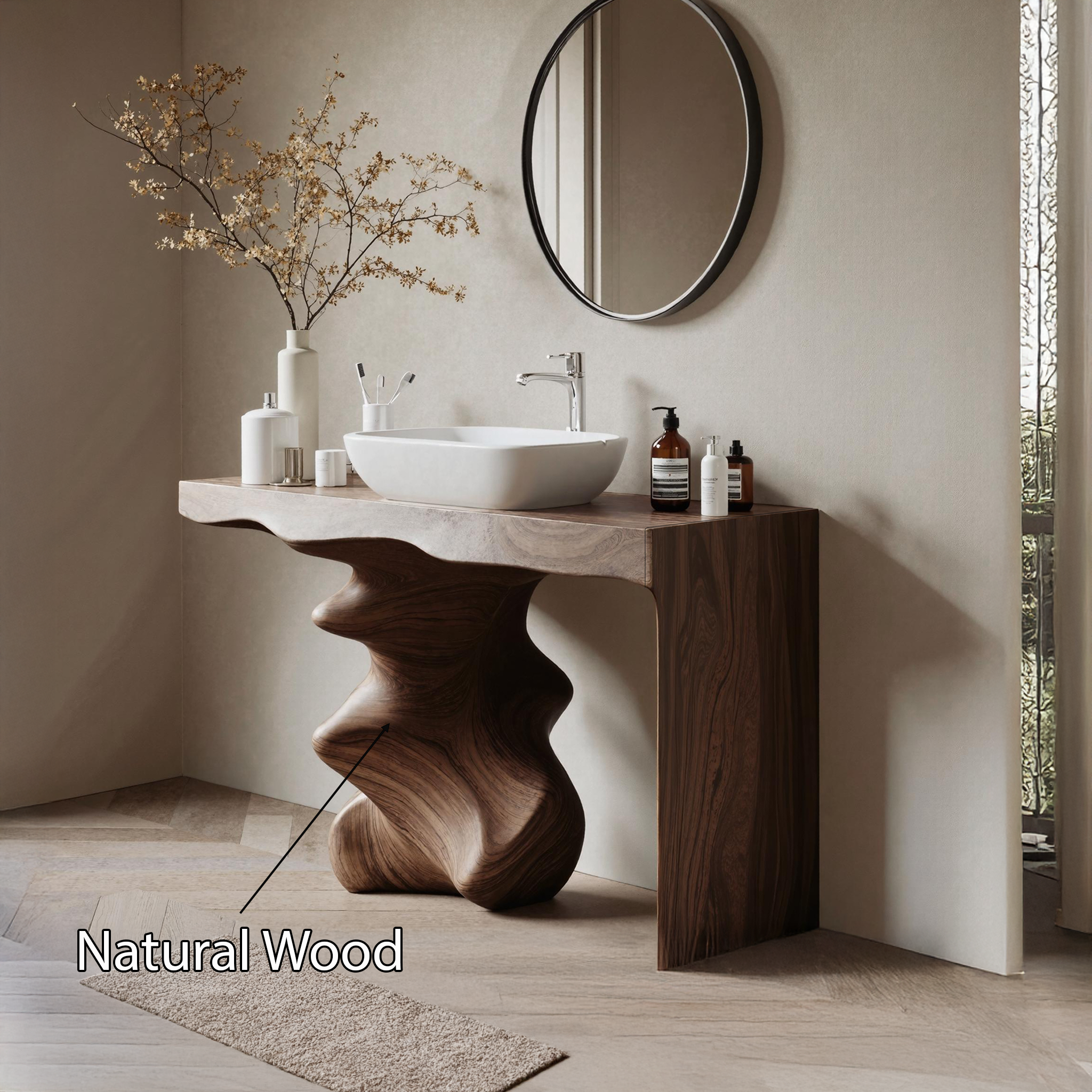 Mid Century Vanity For Organic Bathroom Interiors SILDTTNBRV012