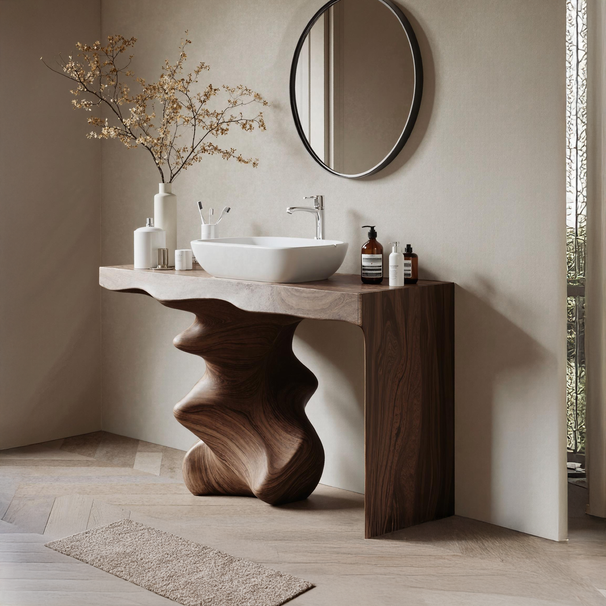 Mid Century Vanity For Organic Bathroom Interiors SILDTTNBRV012