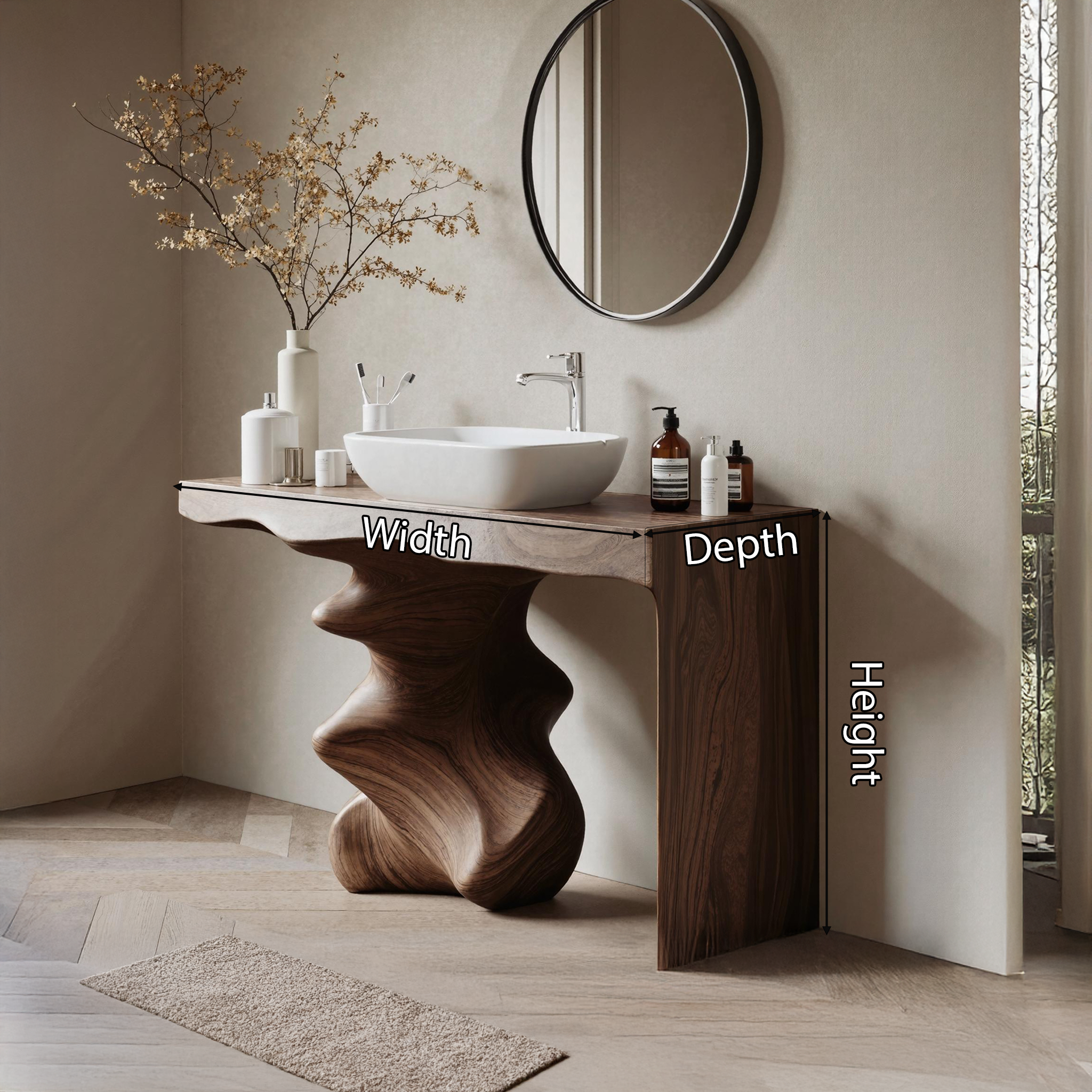 Mid Century Vanity For Organic Bathroom Interiors SILDTTNBRV012