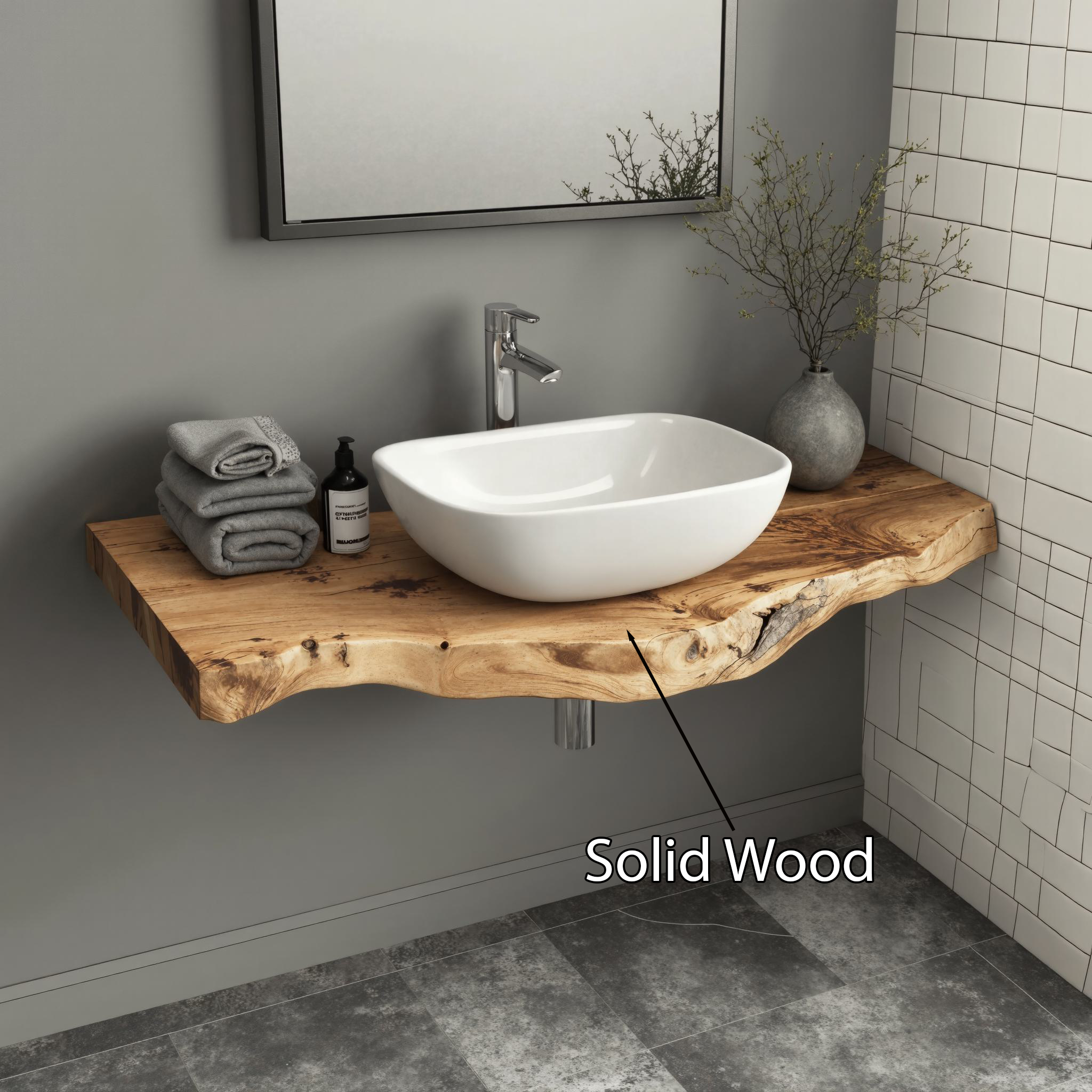 Mid Century Wooden Vanity Bathroom Upgrade Kit SILDTBRV220